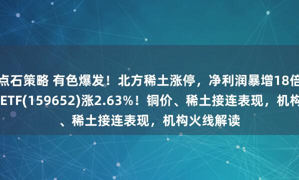 点石策略 有色爆发！北方稀土涨停，净利润暴增18倍！有色50ETF(159652)涨2.63%！铜价、稀土接连表现，机构火线解读