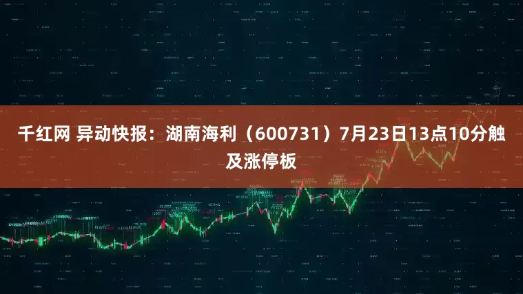 千红网 异动快报：湖南海利（600731）7月23日13点10分触及涨停板