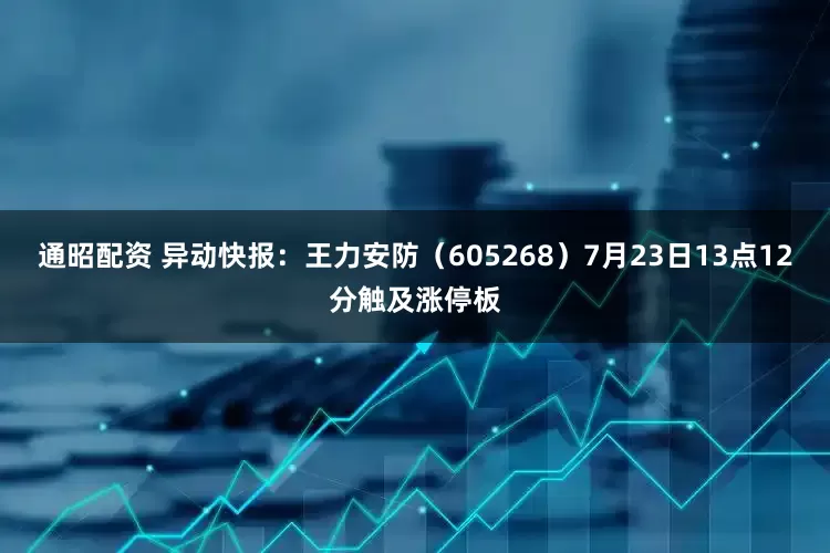 通昭配资 异动快报：王力安防（605268）7月23日13点12分触及涨停板